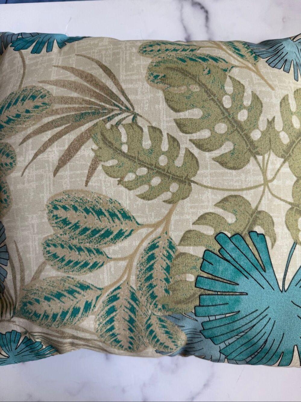 Hawaiian double sided striped decorative pillow 90s hibiscus tropical floral 16x